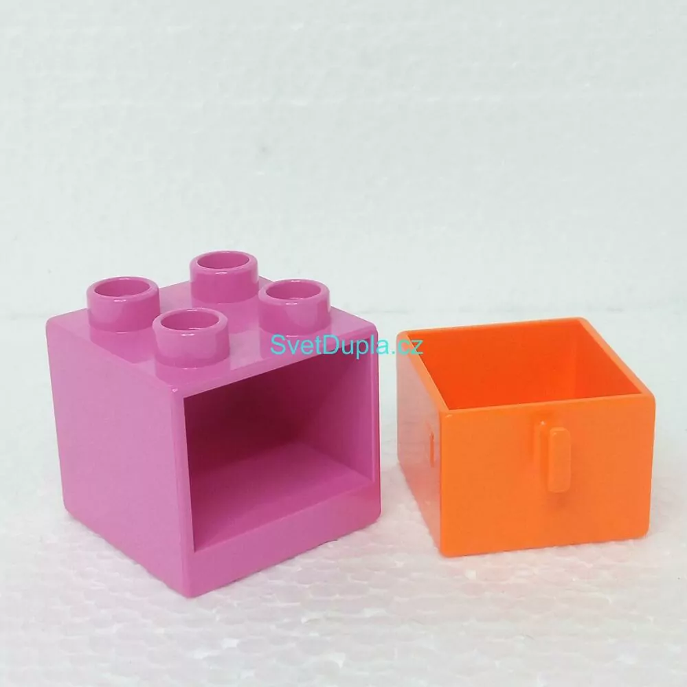 Lego® Duplo® Skříňka starorůžová, oranžový šuplík