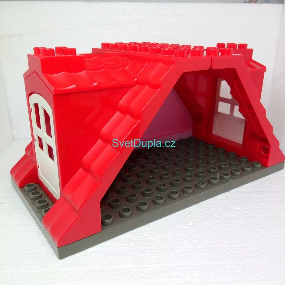 Lego® Duplo® Střecha s dveřmi červená (červená zadní stěna)