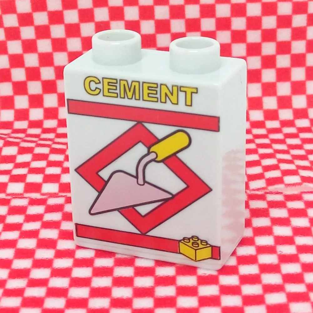 Lego® Duplo® Kostka 1x2x2 potisk cement