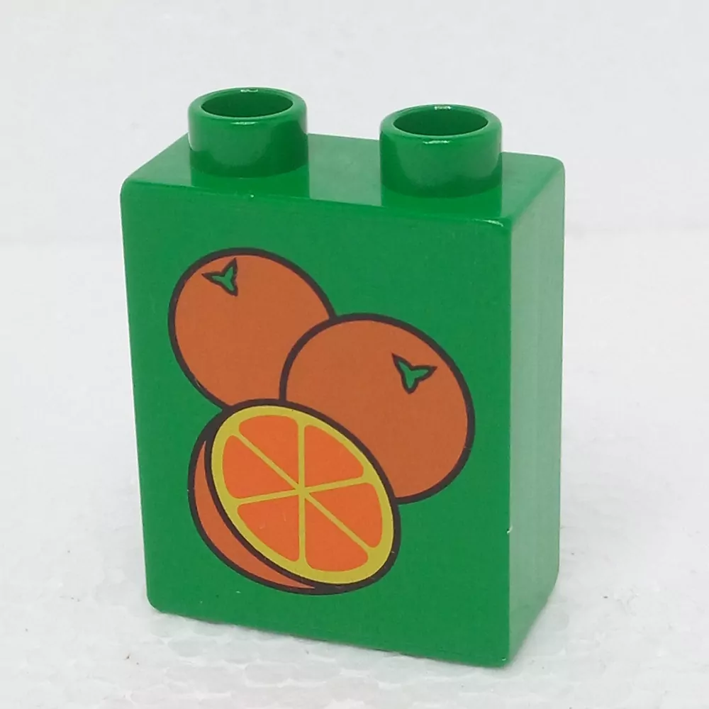 Lego® Duplo® Kostka 1x2x2 potisk pomeranče