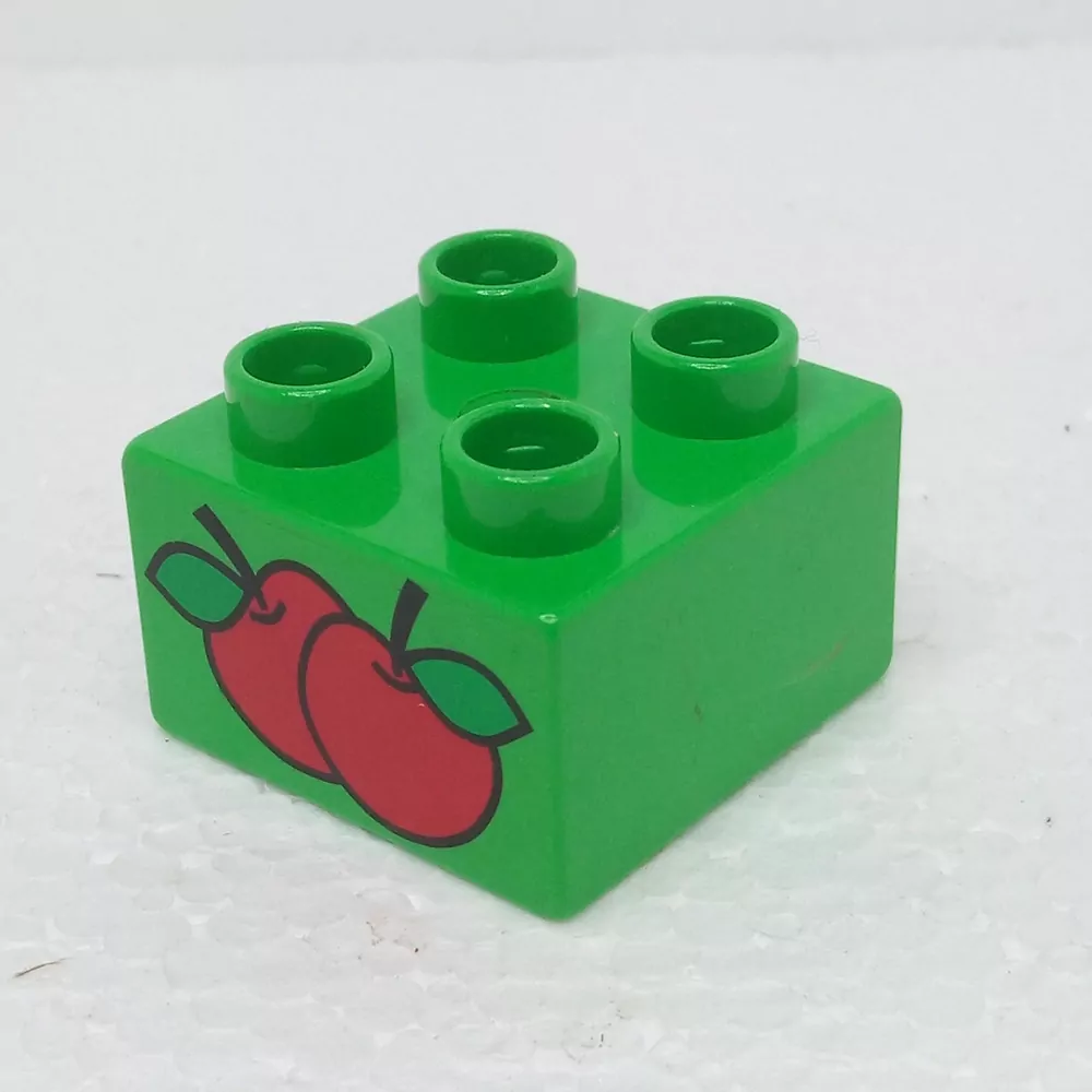 Lego® Duplo® Kostka 2x2 potisk jablka červená