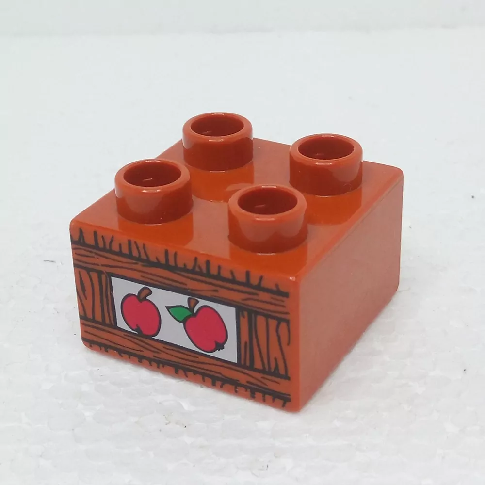 Lego® Duplo® Kostka 2x2 potisk jablka v krabici