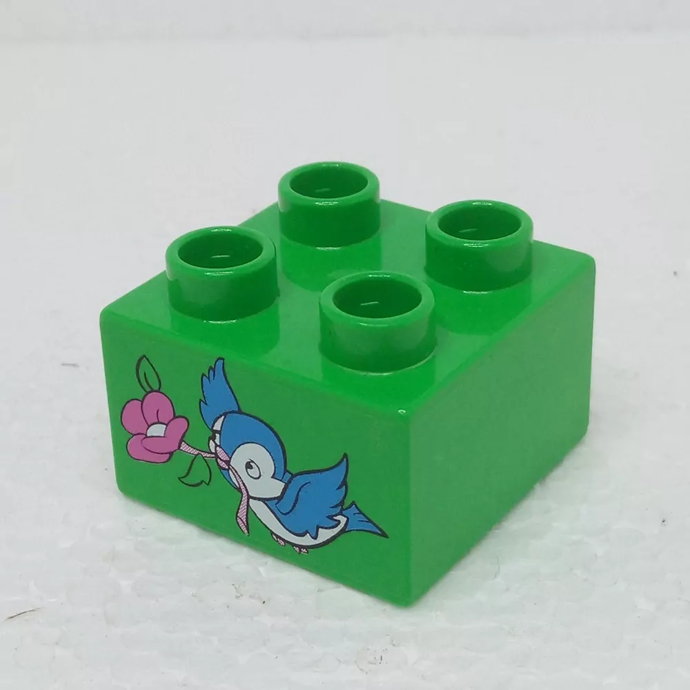 Lego® Duplo® Kostka 2x2 potisk ptáček