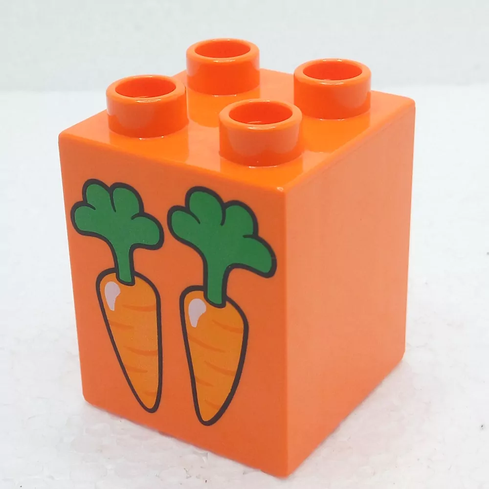Lego® Duplo® Kostka 2x2x2 potisk mrkve
