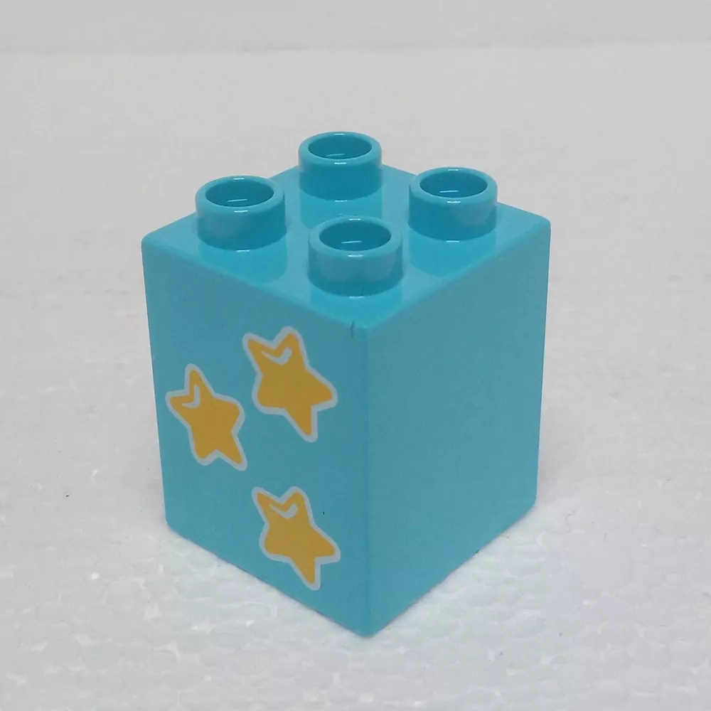 Lego® Duplo® Kostka 2x2x2 potisk hvězdy