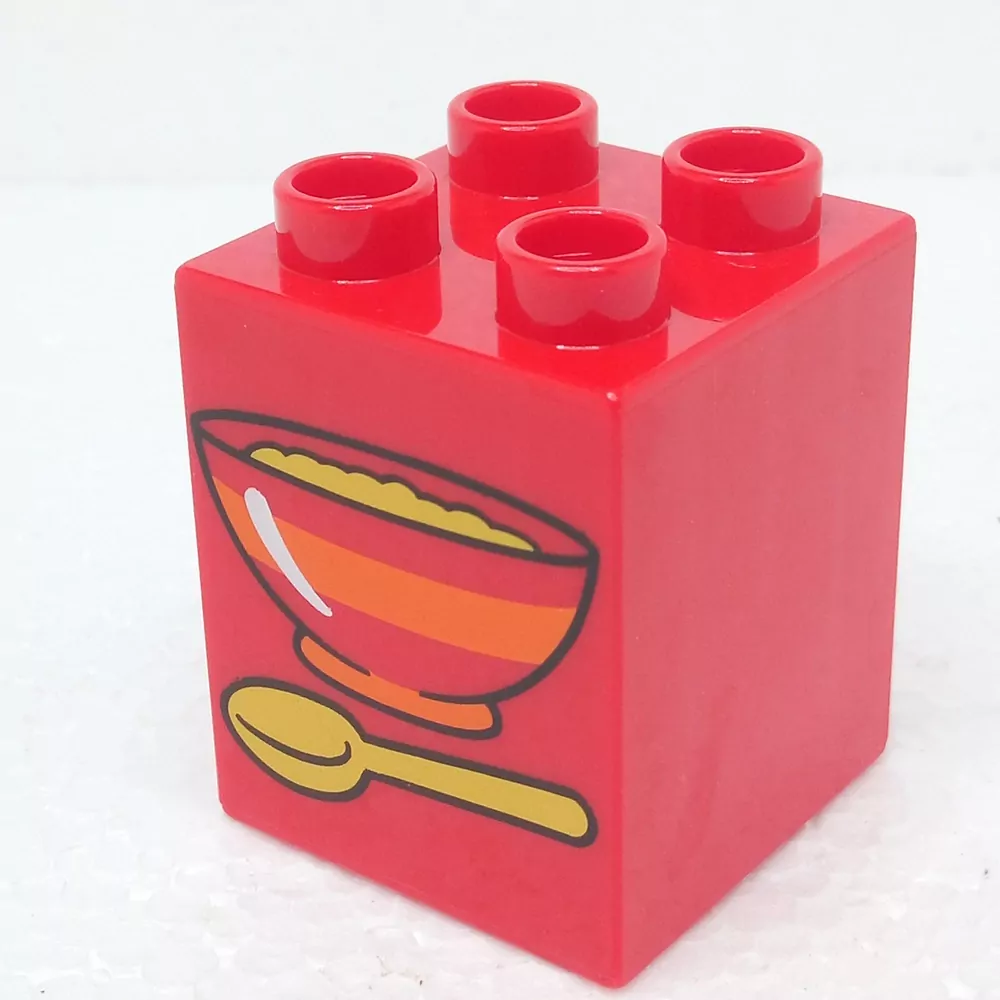 Lego® Duplo® Kostka 2x2x2 potisk mísa a lžíce