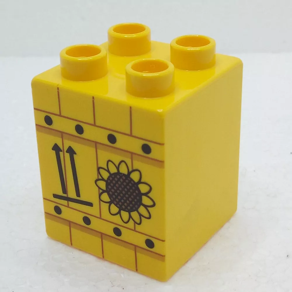Lego® Duplo® Kostka 2x2x2 potisk bedna slunečnice