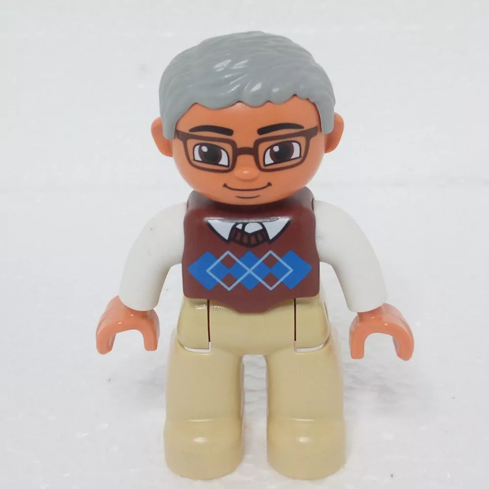 Lego® Duplo® Panáček Muž Dědeček Šedé vlasy
