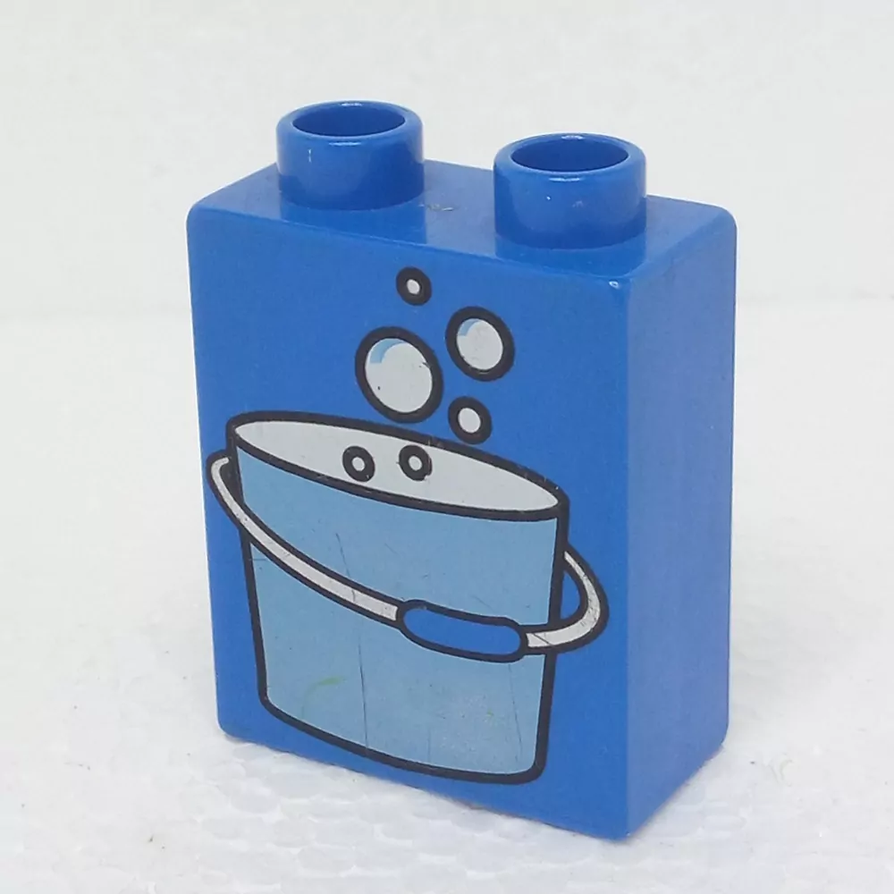 Lego® Duplo® Kostka 1x2x2 potisk modrý kyblík