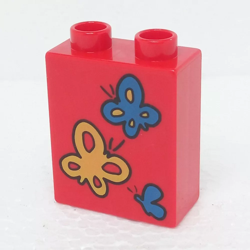 Lego® Duplo® Kostka 1x2x2 potisk motýli