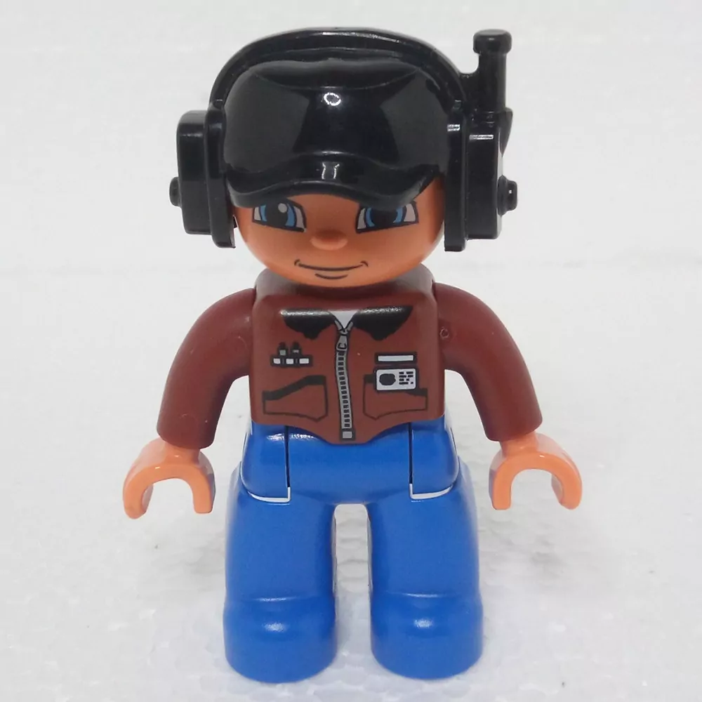 Lego® Duplo® Panáček Muž Černá helma s vysílačkou