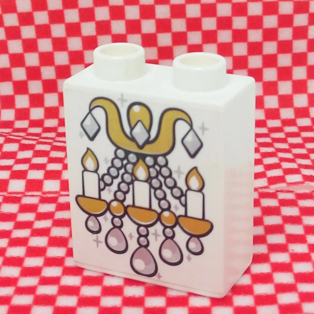 Lego® Duplo® Kostka 1x2x2 potisk křišťálový lustr