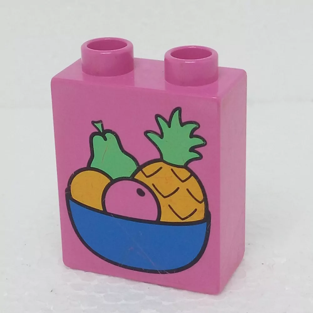 Lego® Duplo® Kostka 1x2x2 potisk mísa s ovocem