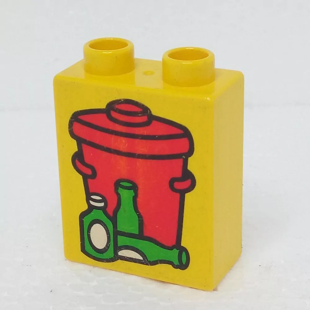 Lego® Duplo® Kostka 1x2x2 potisk odpadkový koš