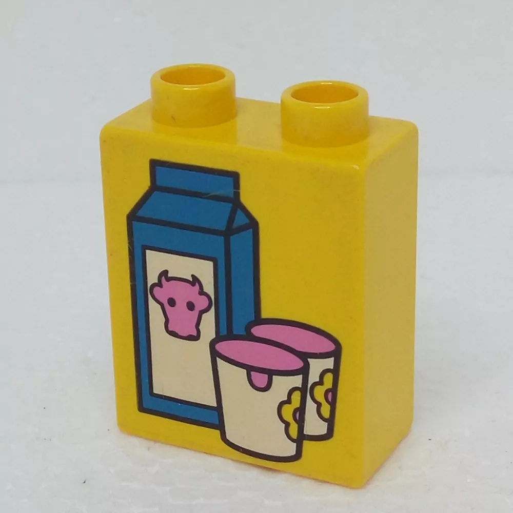 Lego® Duplo® Kostka 1x2x2 potisk krabice mléka