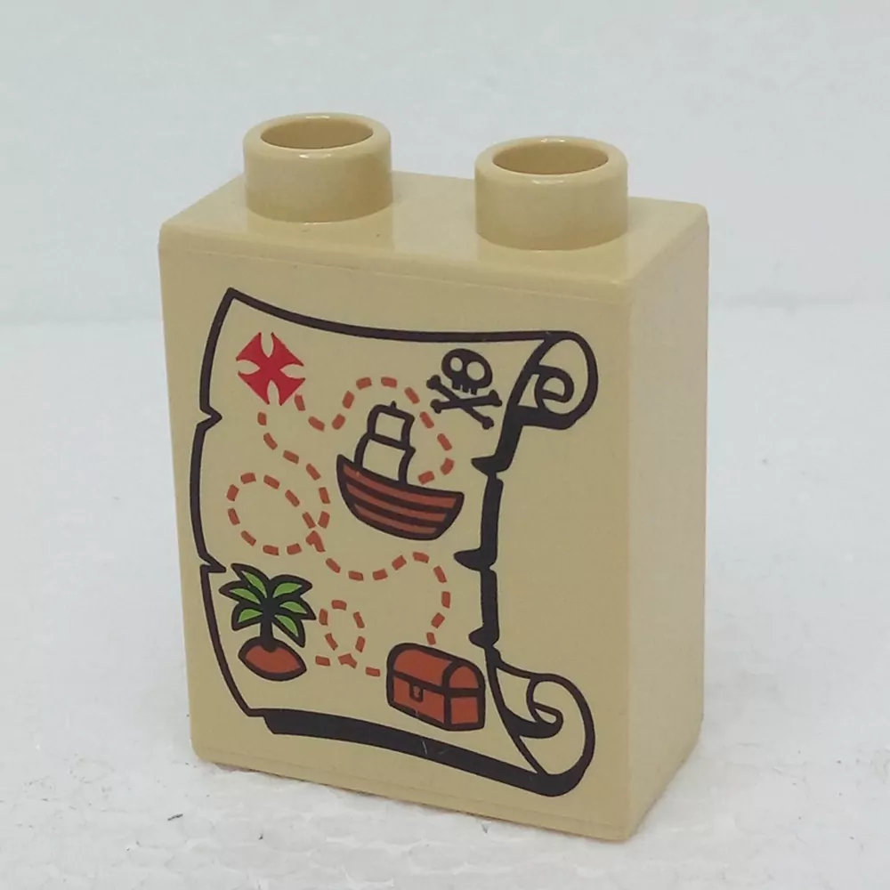 Lego® Duplo® Kostka 1x2x2 potisk mapa k pokladu
