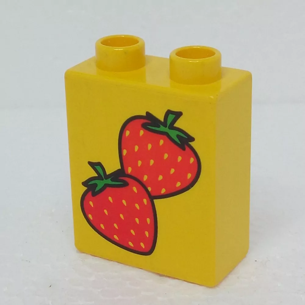 Lego® Duplo® Kostka 1x2x2 potisk jahody