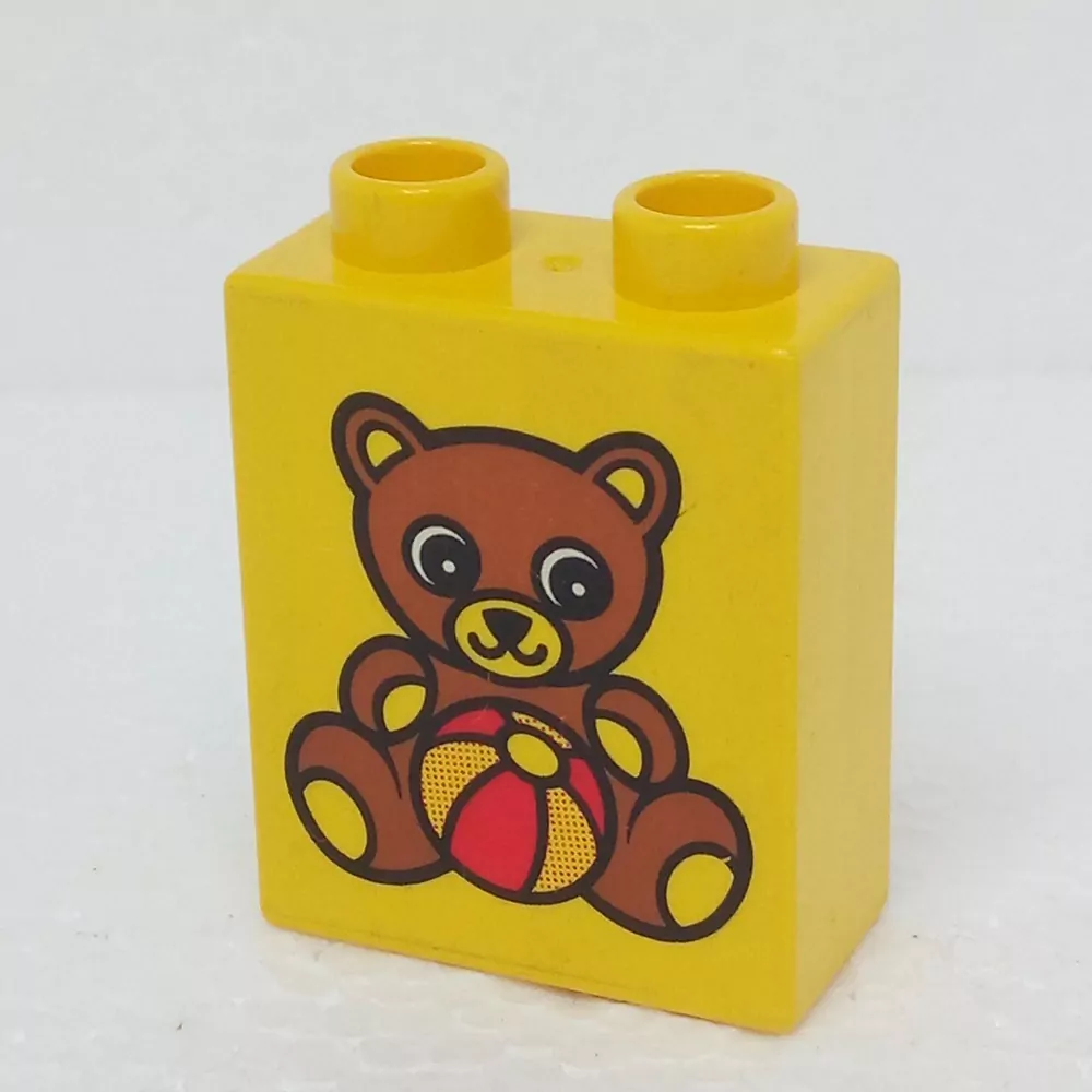 Lego® Duplo® Kostka 1x2x2 potisk medvídek s balonkem