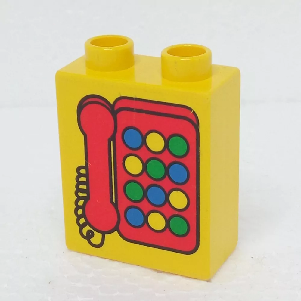 Lego® Duplo® Kostka 1x2x2 potisk telefon s barevnými tlačítky