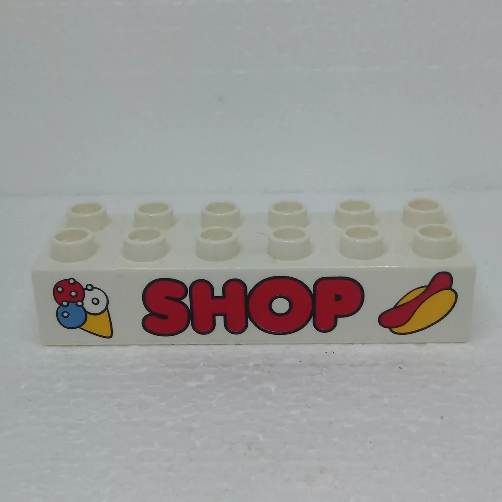 Lego® Duplo® Kostka 2x6 potisk nápis "Shop"