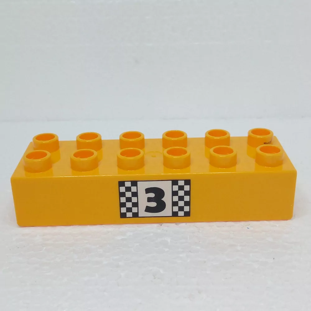 Lego® Duplo® Kostka 2x6 potisk nápis číslo "3"