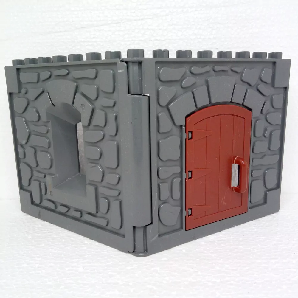 Lego® Duplo® Dvojstěna hradu s kloubem šedá