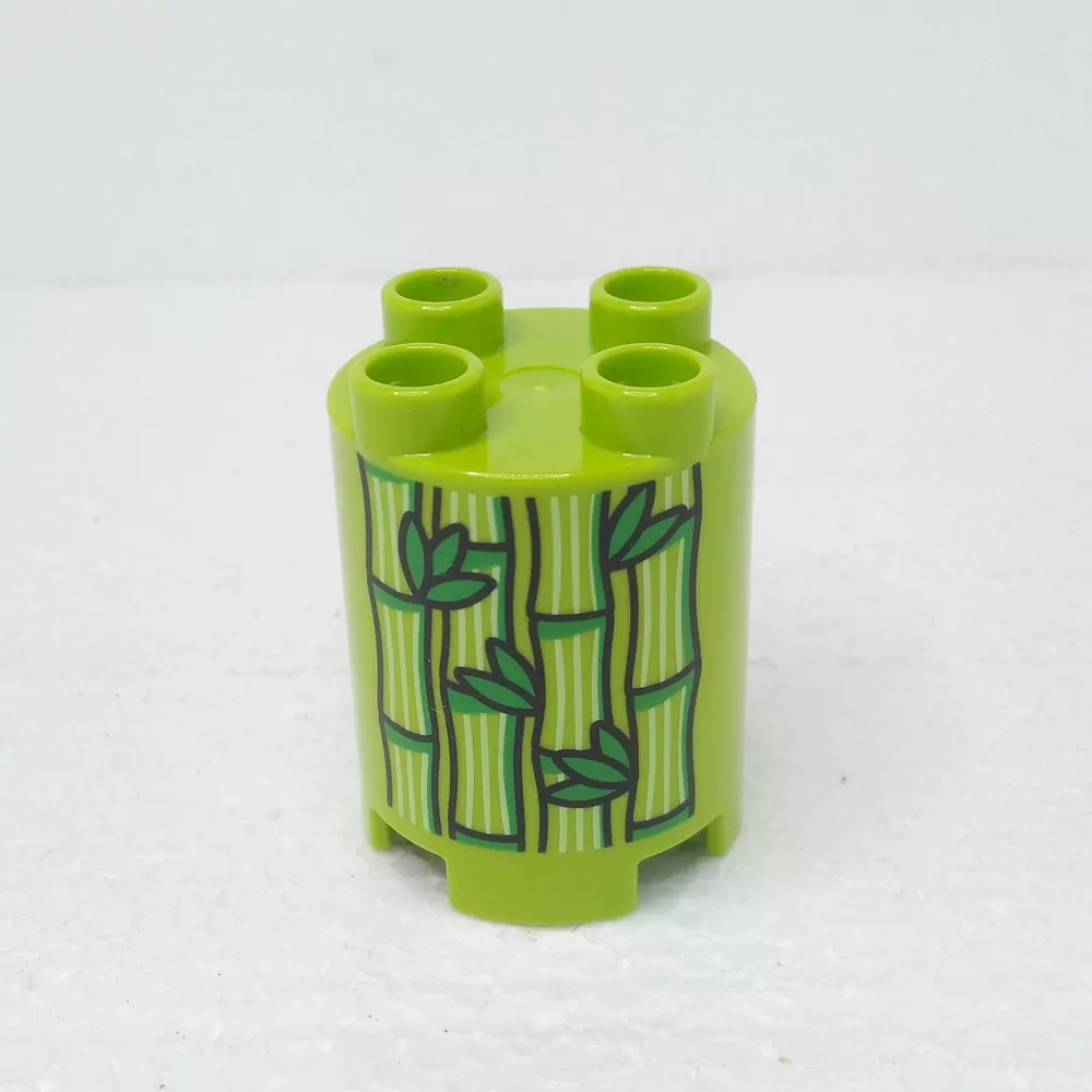 Lego® Duplo® Kostka 2x2x2 kulatá potisk bambus světle zelený