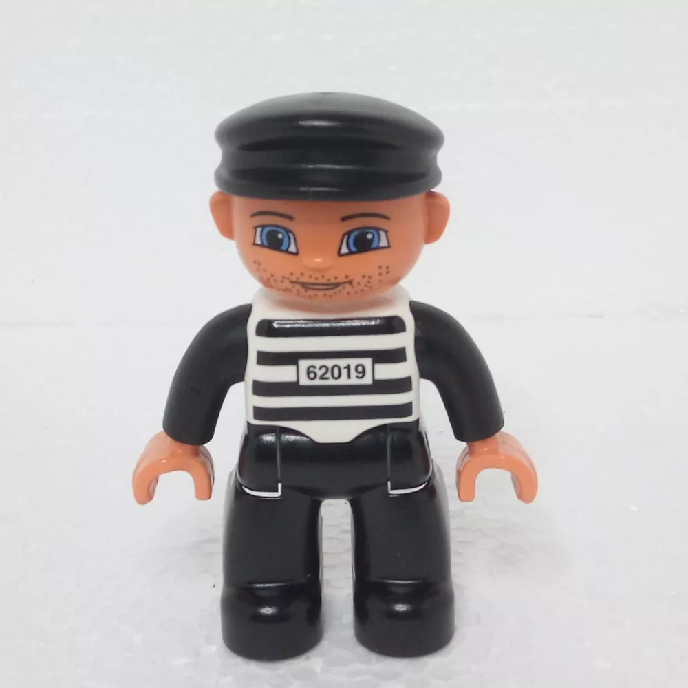 Lego® Duplo® Panáček Muž Vězeň Černá čepice