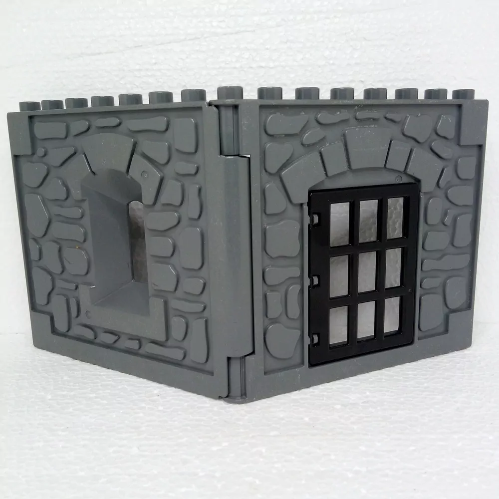 Lego® Duplo® Dvojstěna hradu s kloubem šedá