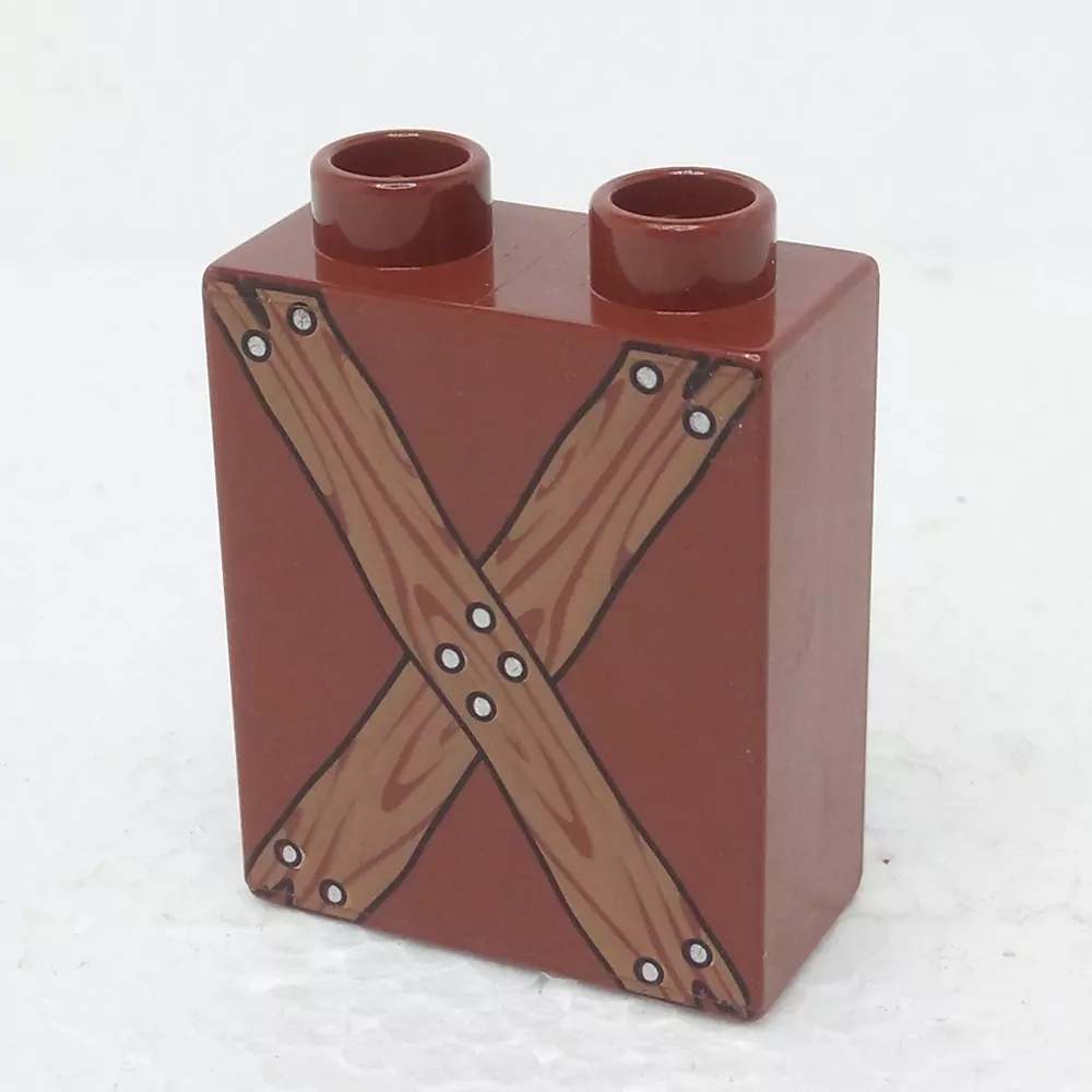 Lego® Duplo® Kostka 1x2x2 potisk dřevěné desky