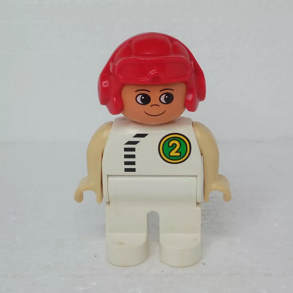 Lego® Duplo® Panáček Muž Závodník Červená Helma