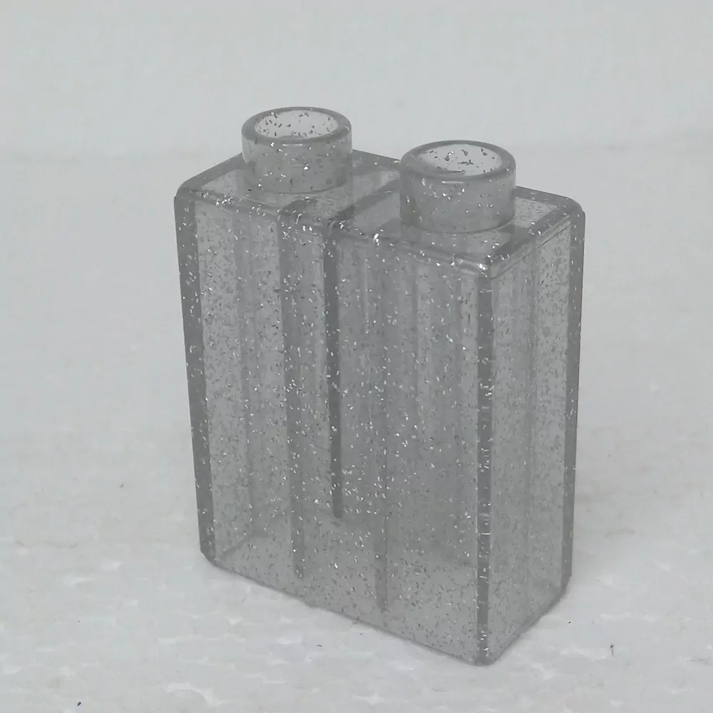 Lego® Duplo® Kostka 1x2x2 průhledná třpytky