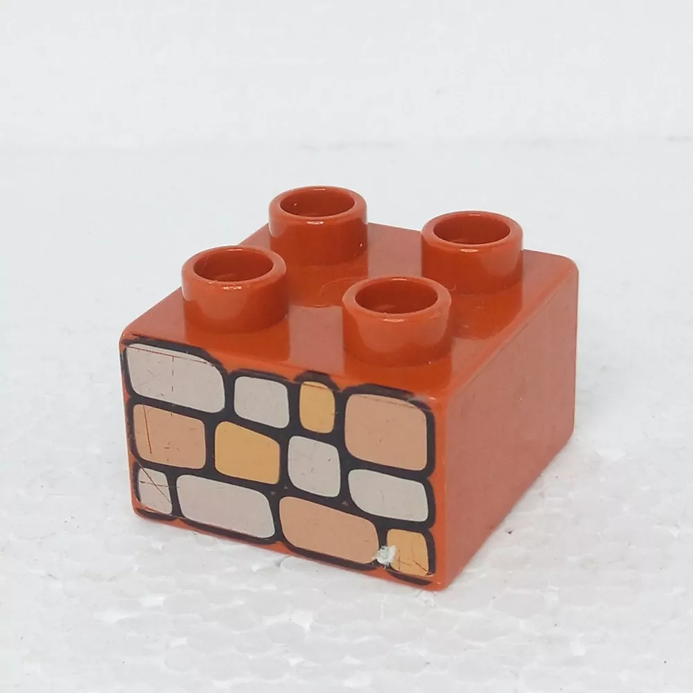 Lego® Duplo® Kostka 2x2 potisk kamenná zeď