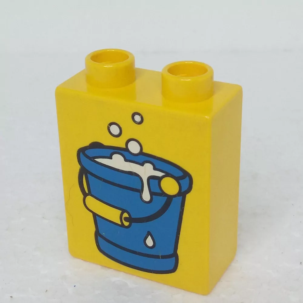 Lego® Duplo® Kostka 1x2x2 potisk modrý kyblík
