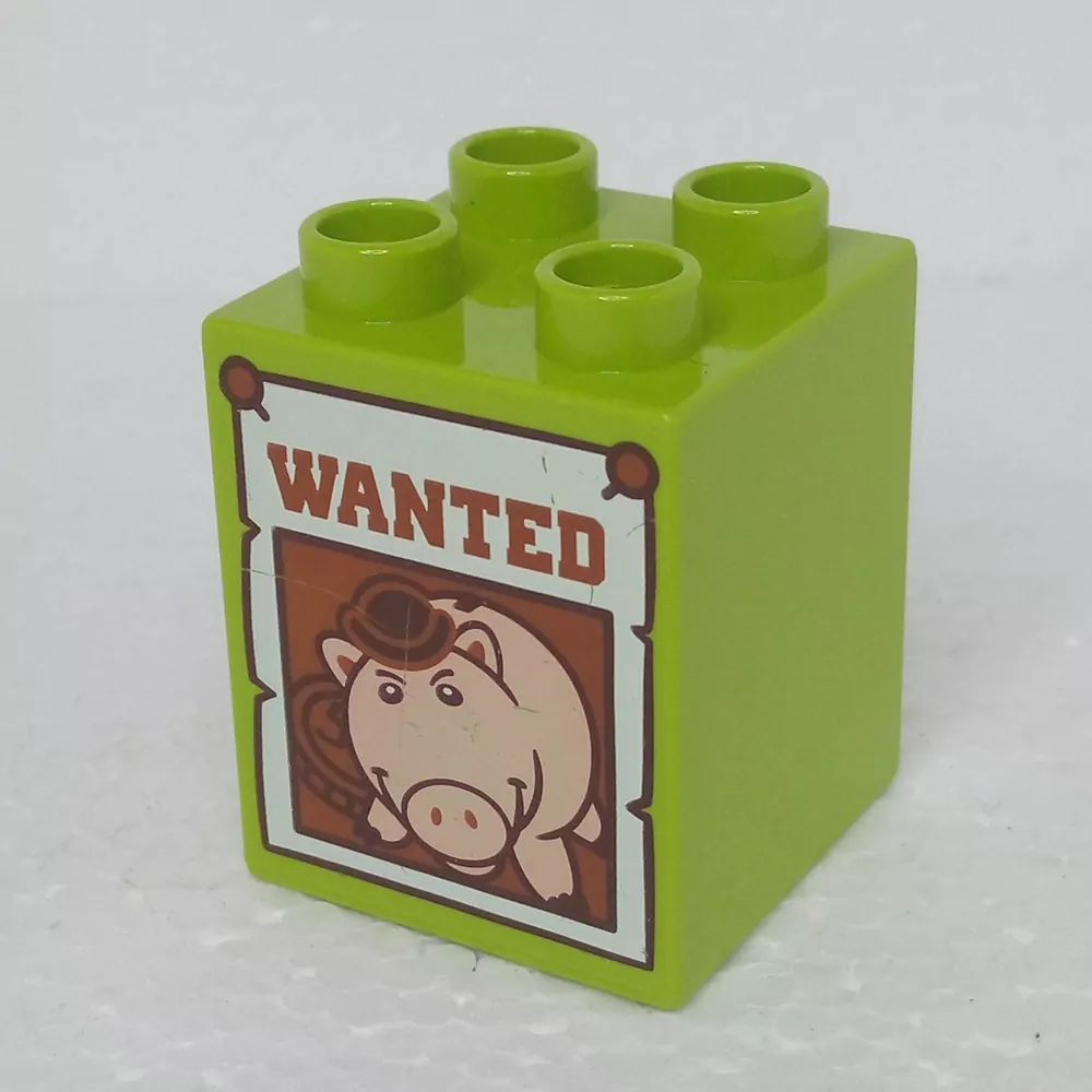 Lego® Duplo® Kostka 2x2x2 potisk nápis "Wanted"