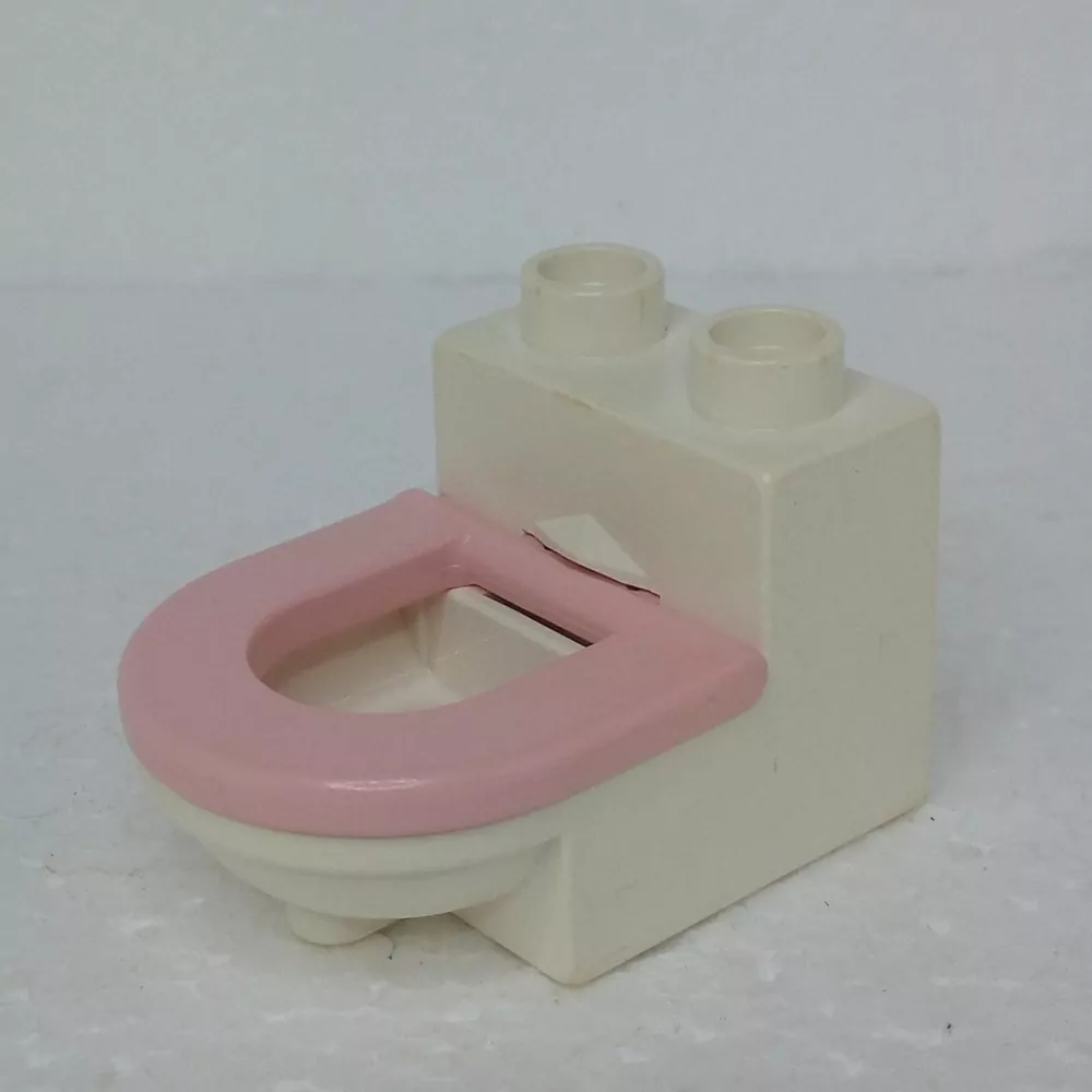 Lego® Duplo® Záchod bílý, světle růžové prkénko