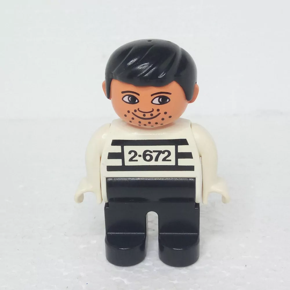 Lego® Duplo® Panáček Muž Vězeň Černé vlasy