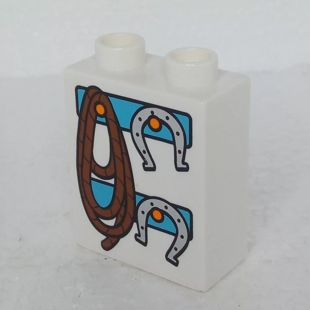 Lego® Duplo® Kostka 1x2x2 potisk podkovy, lano