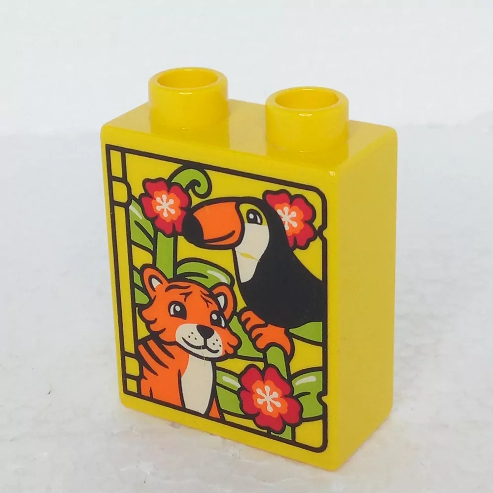 Lego® Duplo® Kostka 1x2x2 potisk tukan a tygr