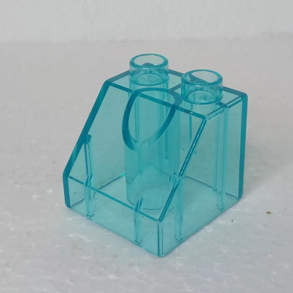 Lego® Duplo® Kostka 2x2 zkosená průhledná
