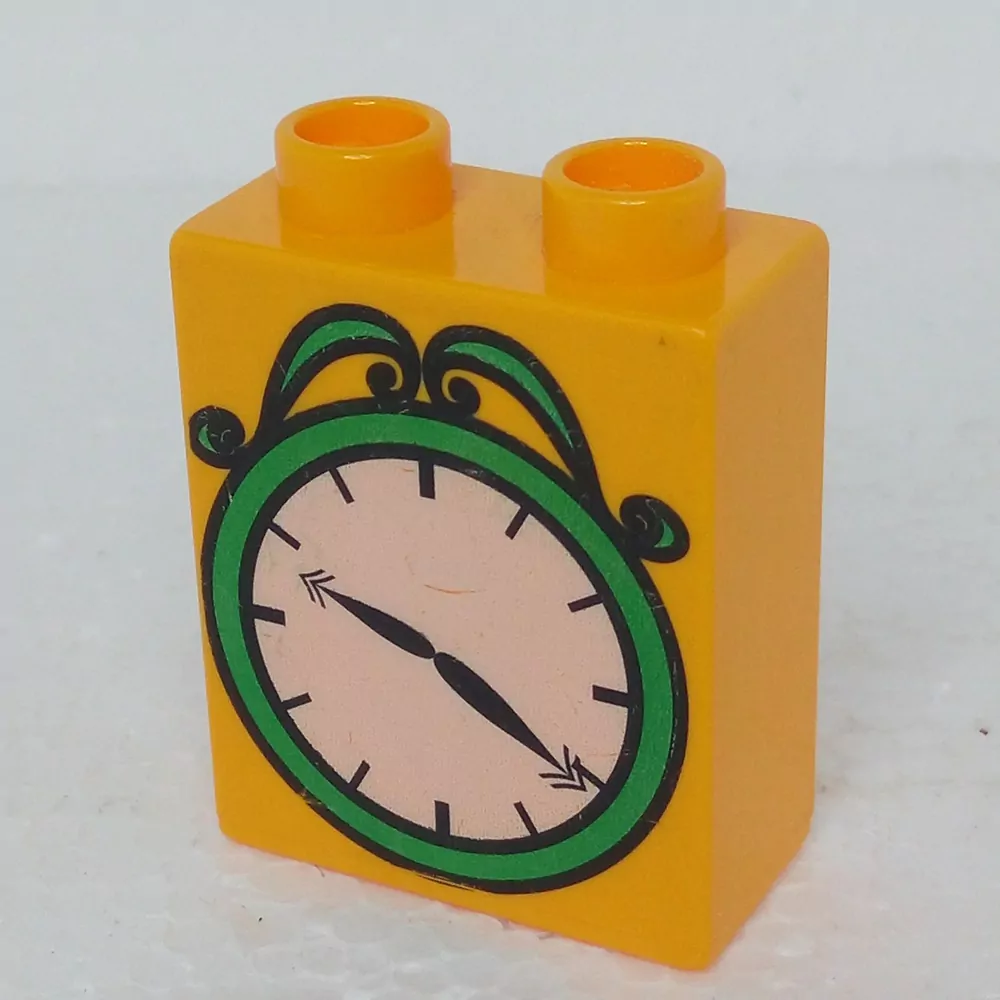 Lego® Duplo® Kostka 1x2x2 potisk hodiny