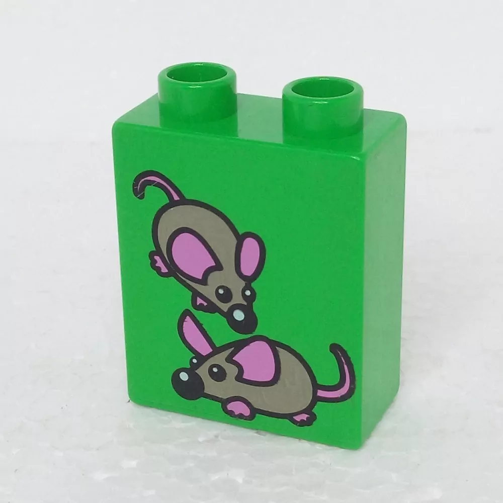 Lego® Duplo® Kostka 1x2x2 potisk myšky