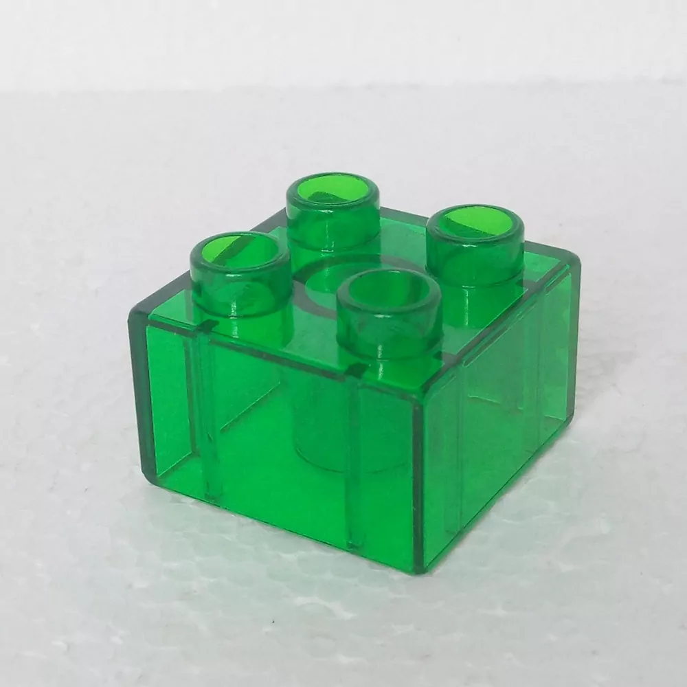 Lego® Duplo® Kostka 2x2 zelená průhledná