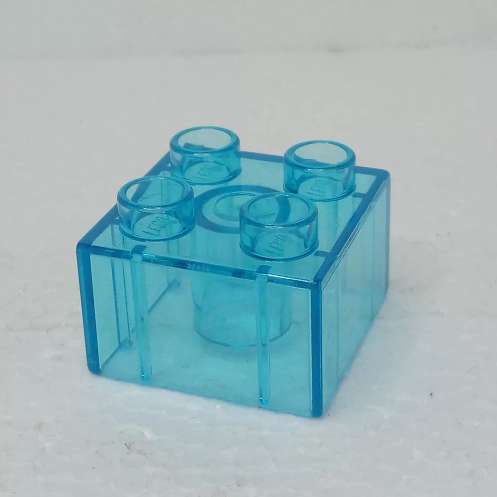 Lego® Duplo® Kostka 2x2 modrá průhledná