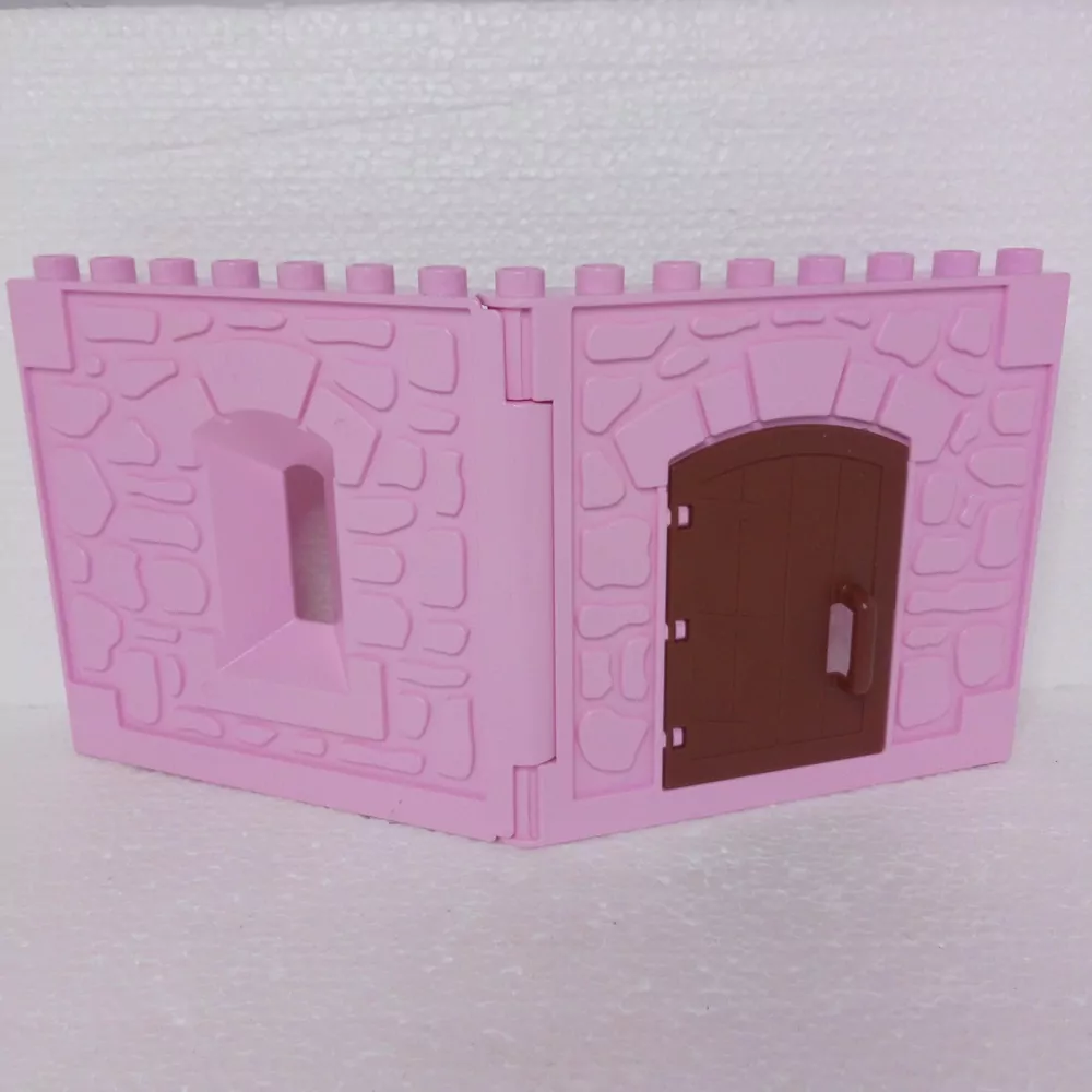 Lego® Duplo® Dvojstěna růžová dveře(hnědé)+okno