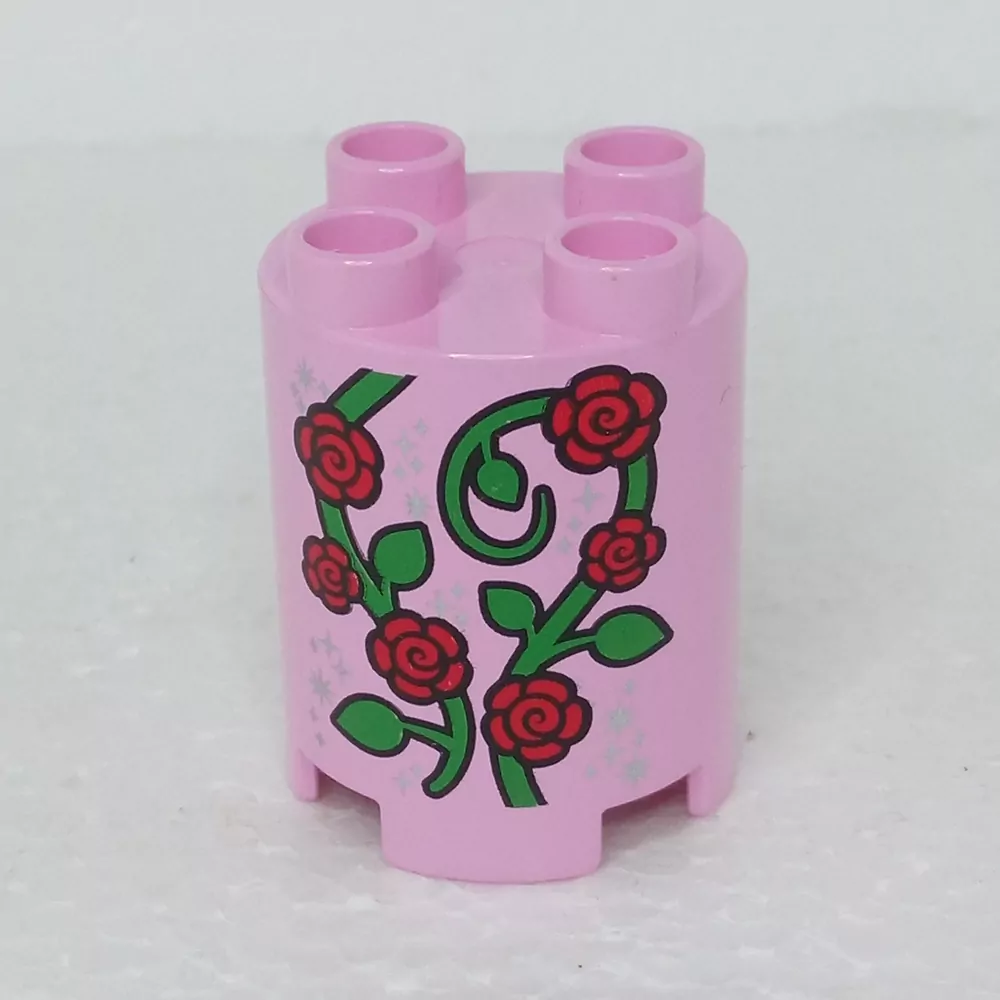 Lego® Duplo® Kostka 2x2x2 kulatá potisk červené růže