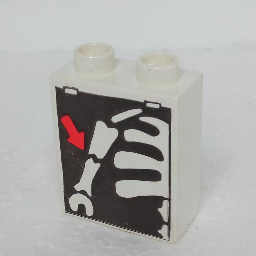 Lego® Duplo® Kostka 1x2x2 potisk rentgen ruka