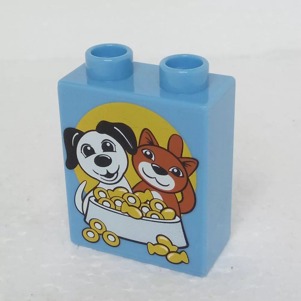 Lego® Duplo® Kostka 1x2x2 potisk pes a kočka