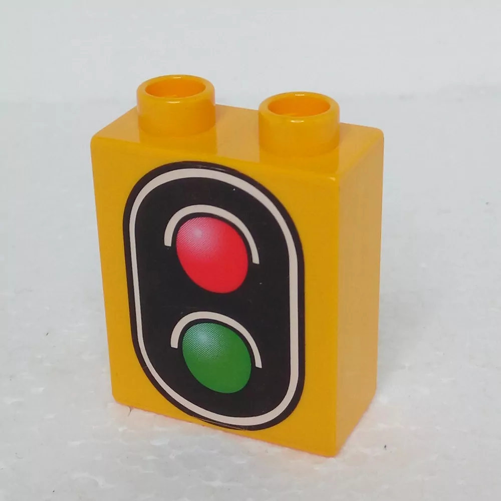 Lego® Duplo® Kostka 1x2x2 potisk semafor tmavě žlutý