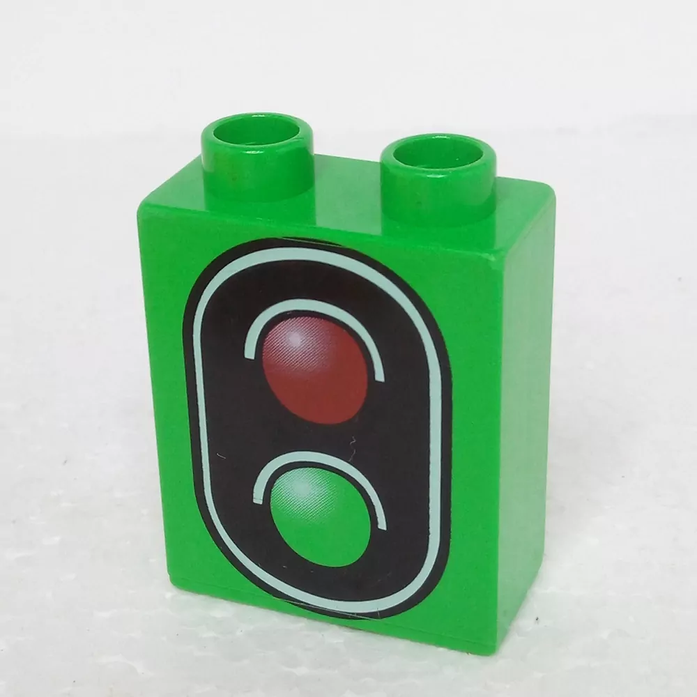 Lego® Duplo® Kostka 1x2x2 potisk semafor zelený